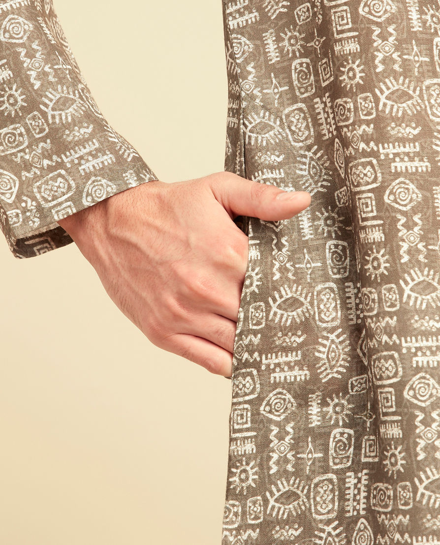 Diwas Men Olive Green Radiance Kurta