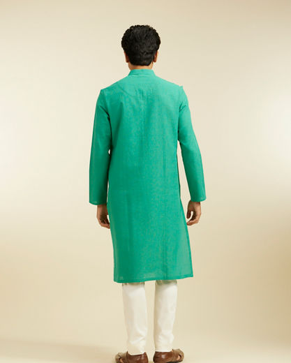 Diwas Men Teal Green Plain Classic Kurta