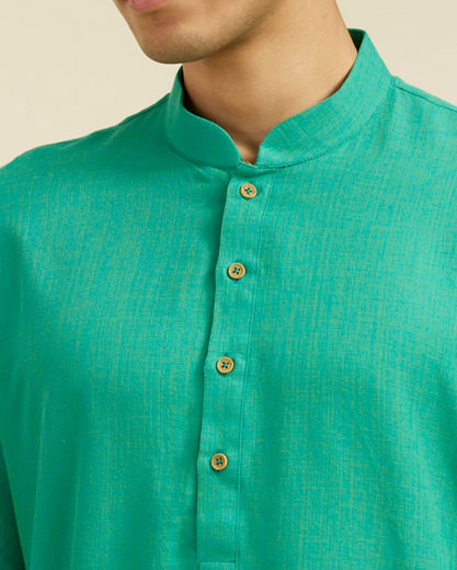 Diwas Men Teal Green Plain Classic Kurta