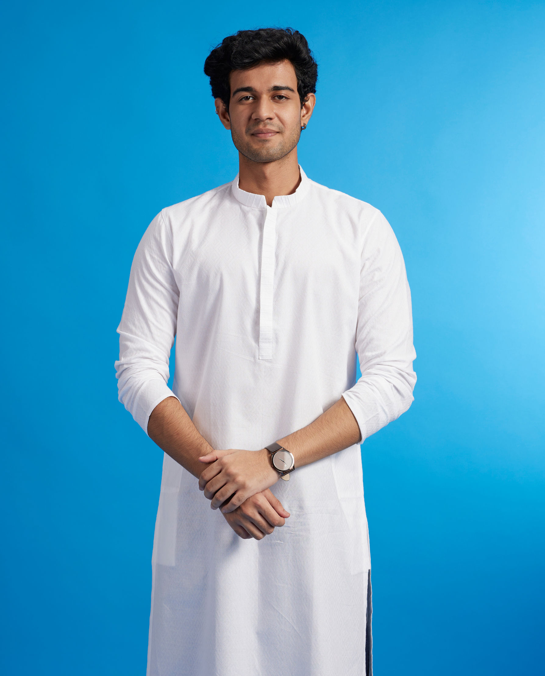 Diwas Men Warm White Plain Classic Kurta