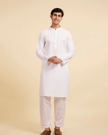 Diwas Men Ice White Plain Classic Kurta