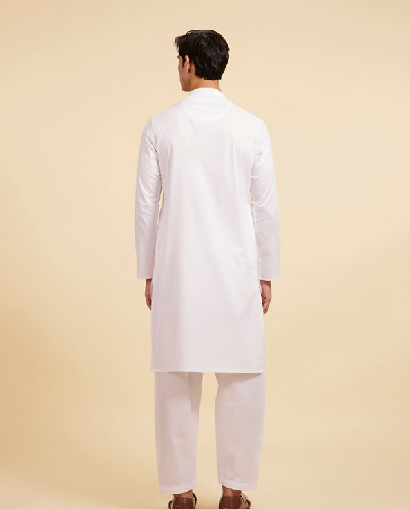 Diwas Men Pristine White Cotton Kurta