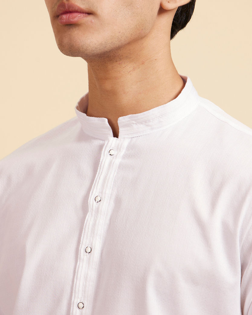 Diwas Men Pristine White Cotton Kurta