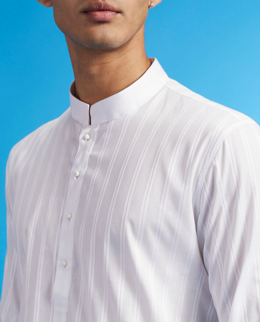 Diwas Men White Cotton Kurta Celebration Wear