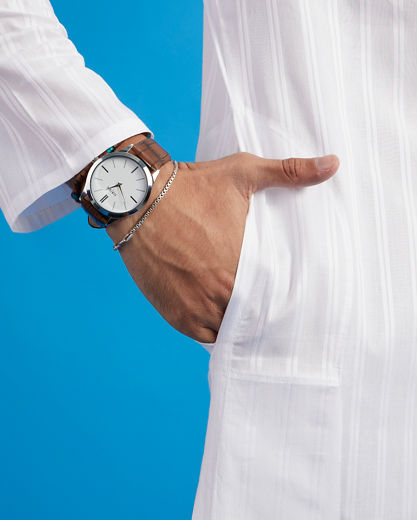 Diwas Men White Cotton Kurta Celebration Wear