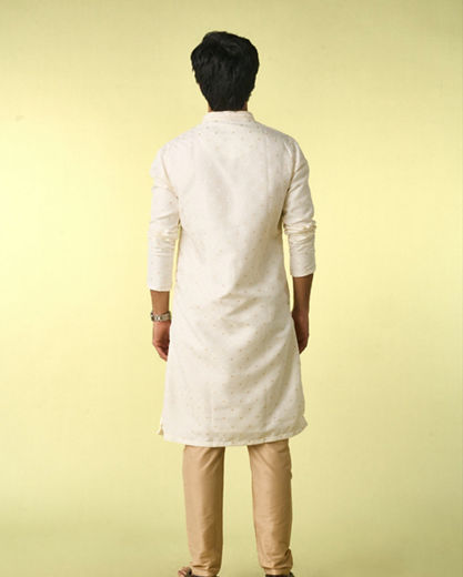 Diwas Men Embroidered Cream Elegance Kurta Pajama