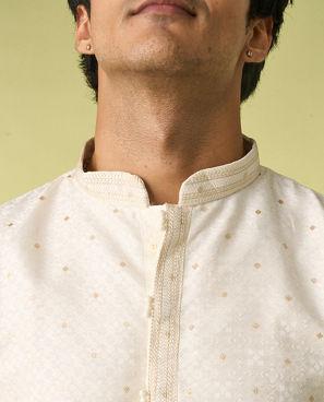 Diwas Men Embroidered Cream Elegance Kurta Pajama