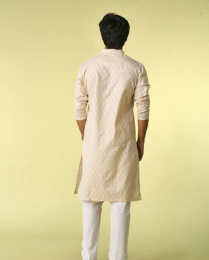 Diwas Men Elegant Beige Kurta Pajama Set
