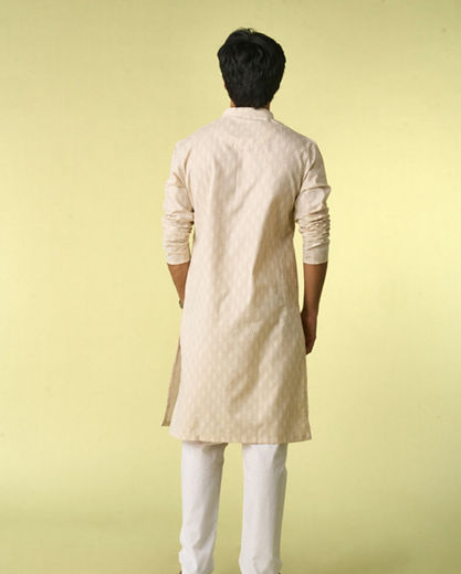 Diwas Men Elegant Beige Kurta Pajama Set