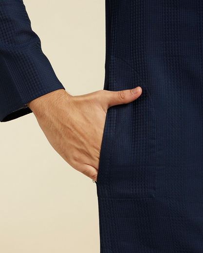 Diwas Men Indigo Blue Plain Classic Kurta