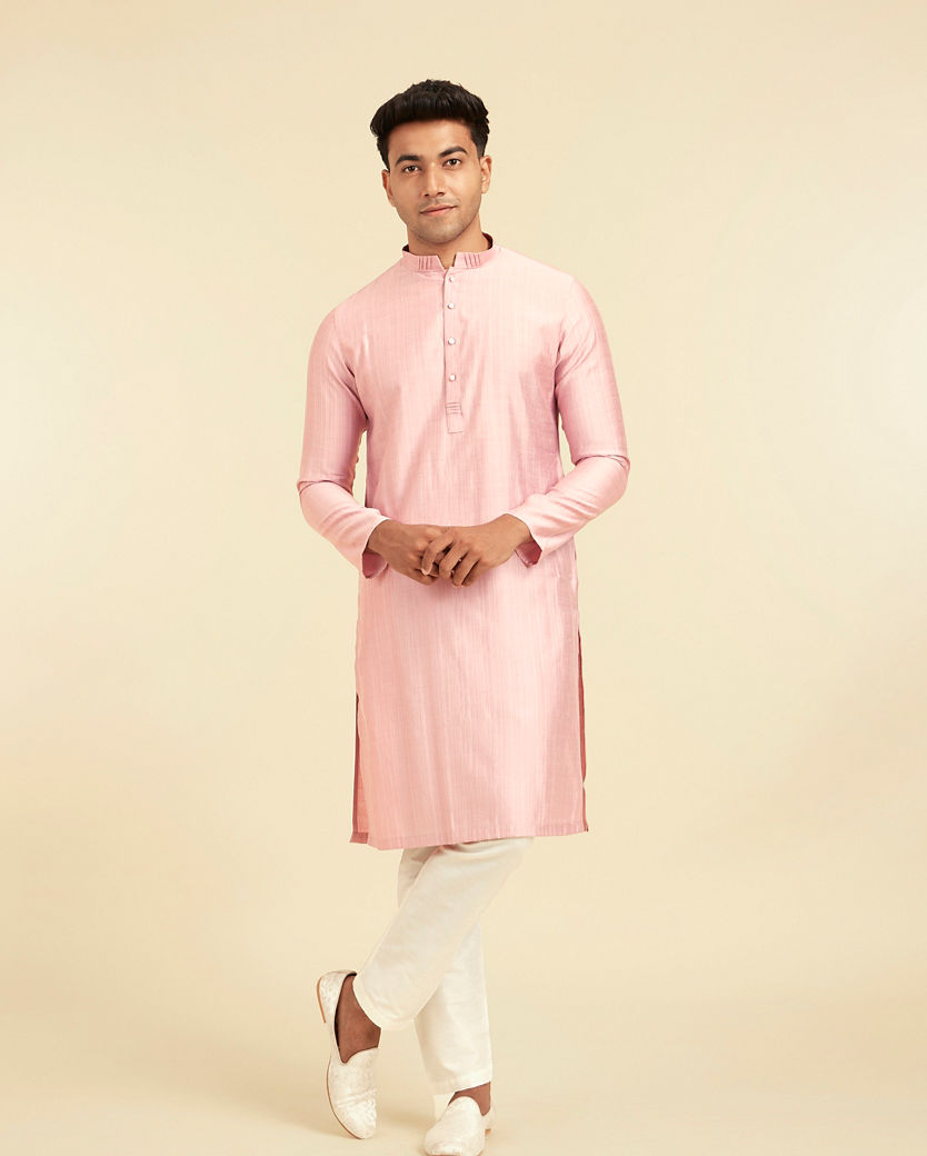 Diwas Men Dusty Pink Royal Celebrity Kurta