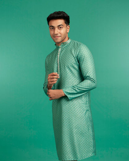 Diwas Men Elegant Light Mid Green Kurta