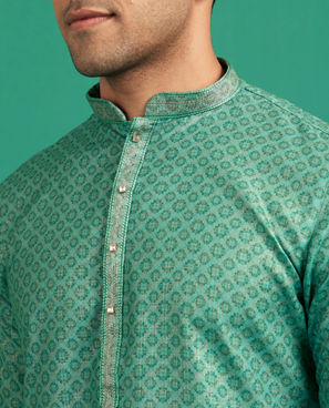 Diwas Men Elegant Light Mid Green Kurta