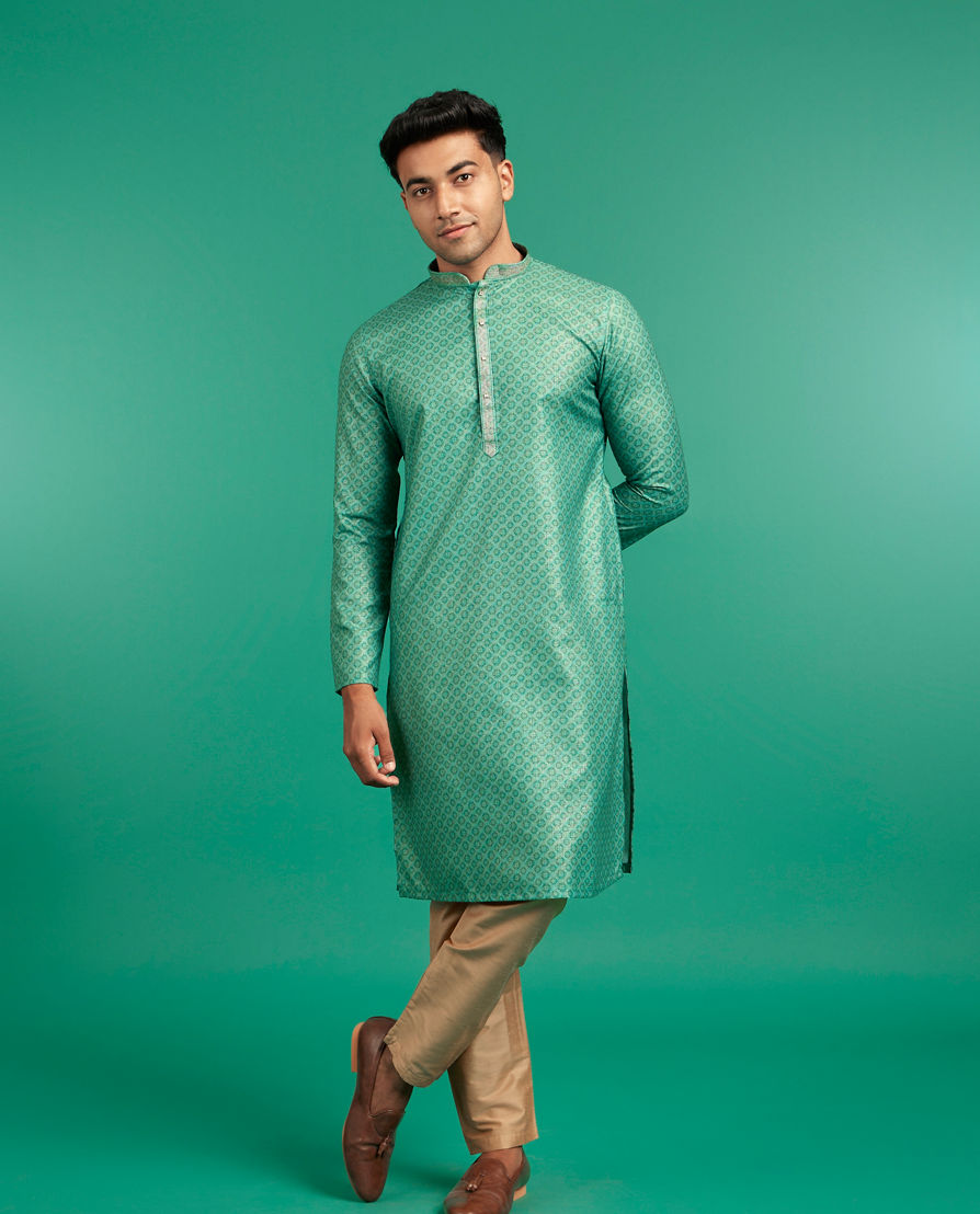 Diwas Men Elegant Light Mid Green Kurta