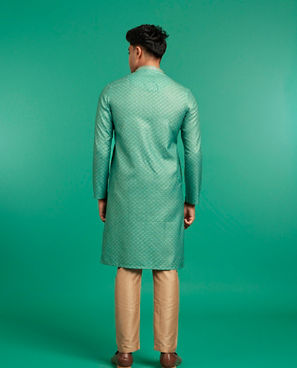 Diwas Men Elegant Light Mid Green Kurta