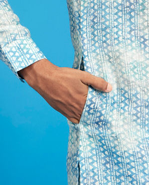 Diwas Men Aqua Green Celebration Kurta