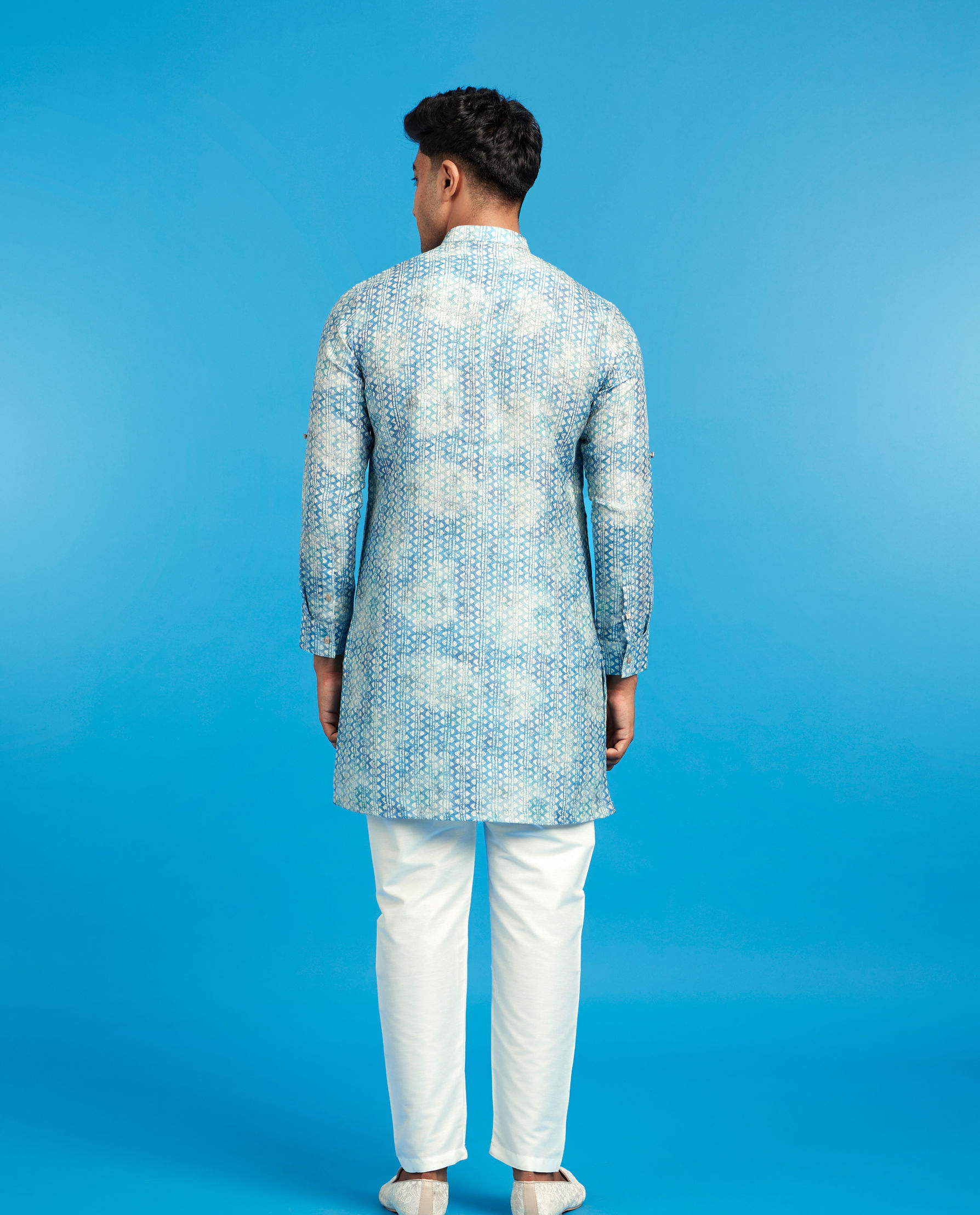 Diwas Men Aqua Green Celebration Kurta