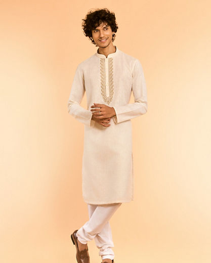 Diwas Men Opulent Cream Kurta