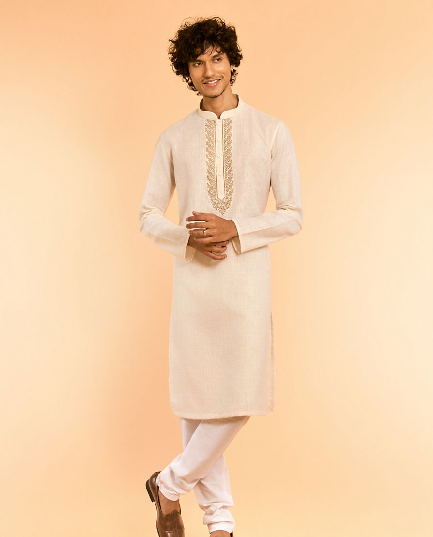 Diwas Men Opulent Cream Kurta