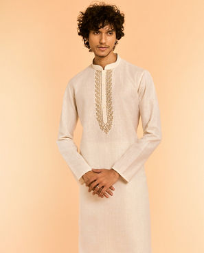 Diwas Men Opulent Cream Kurta