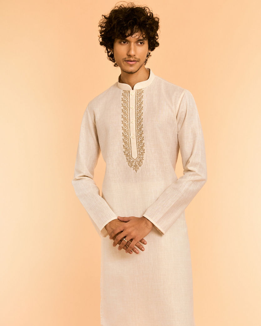 Diwas Men Opulent Cream Kurta