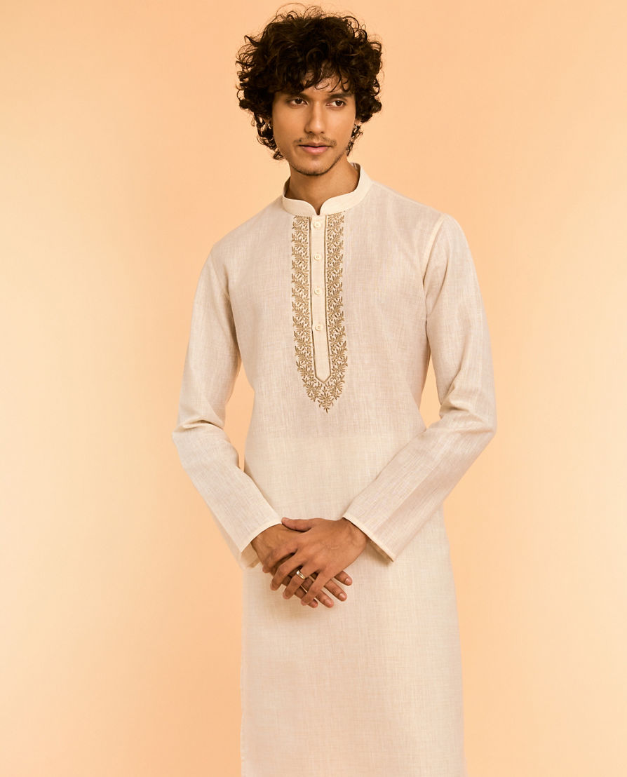 Diwas Men Opulent Cream Kurta