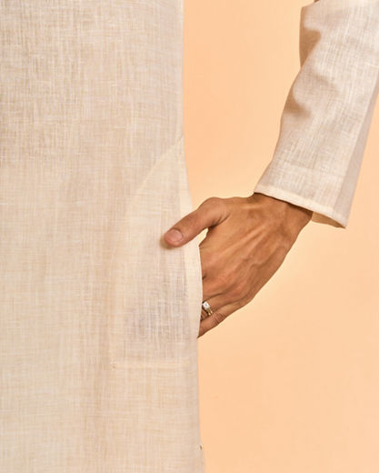 Diwas Men Opulent Cream Kurta