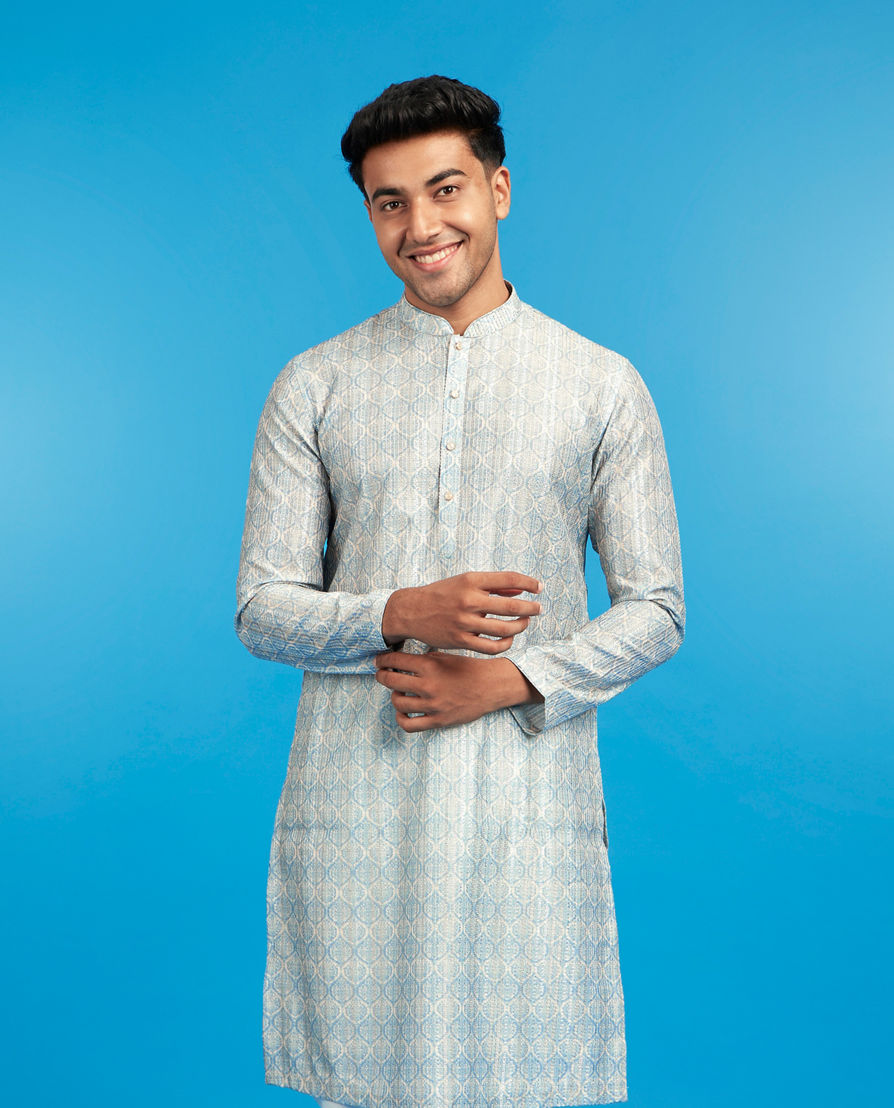 Diwas Men Light Blue Celestial Kurta