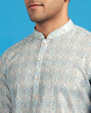 Diwas Men Light Blue Celestial Kurta
