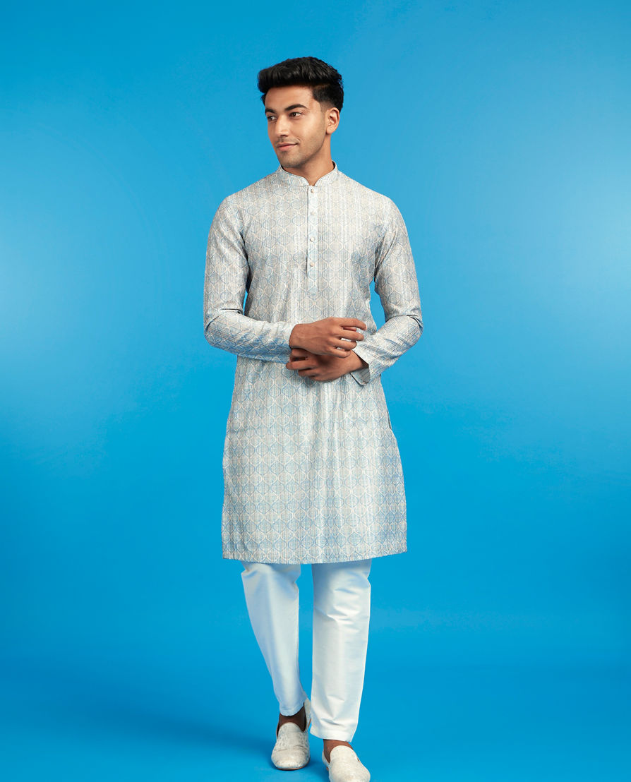 Diwas Men Light Blue Celestial Kurta