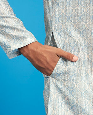 Diwas Men Light Blue Celestial Kurta