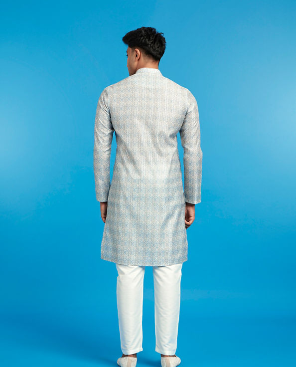 Diwas Men Light Blue Celestial Kurta