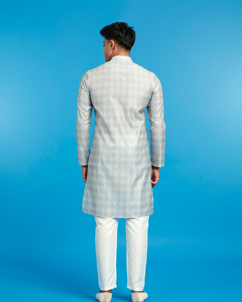 Diwas Men Light Blue Celestial Kurta