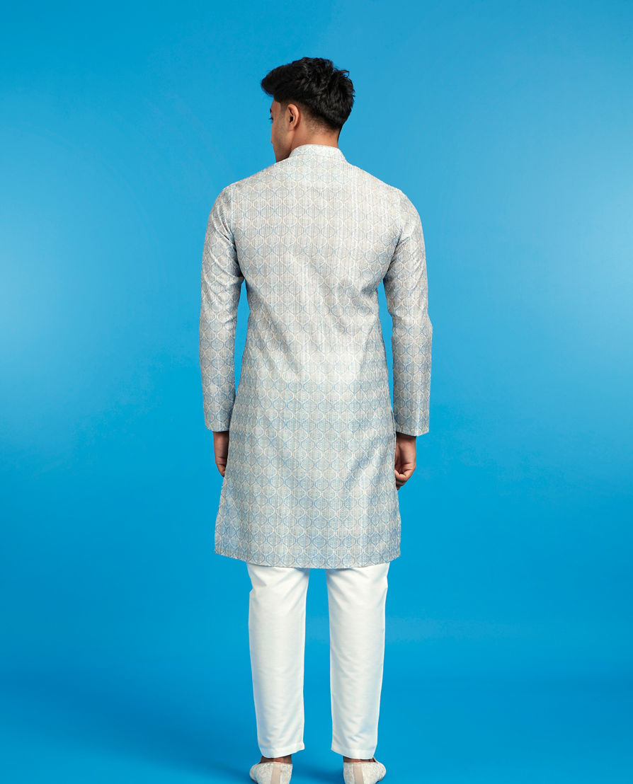Diwas Men Light Blue Celestial Kurta