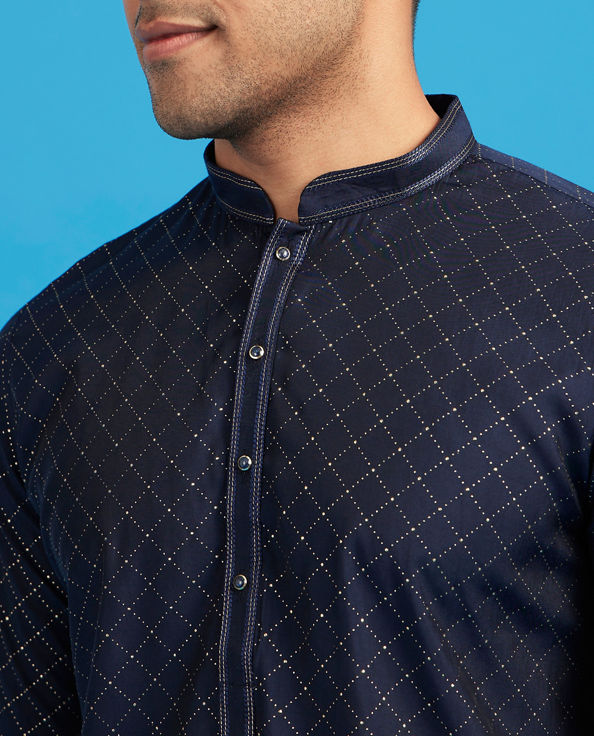 Diwas Men Diwas Elegance Dark Blue Kurta