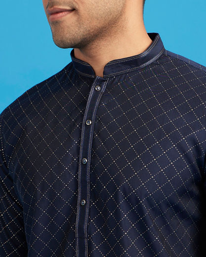 Diwas Men Diwas Elegance Dark Blue Kurta