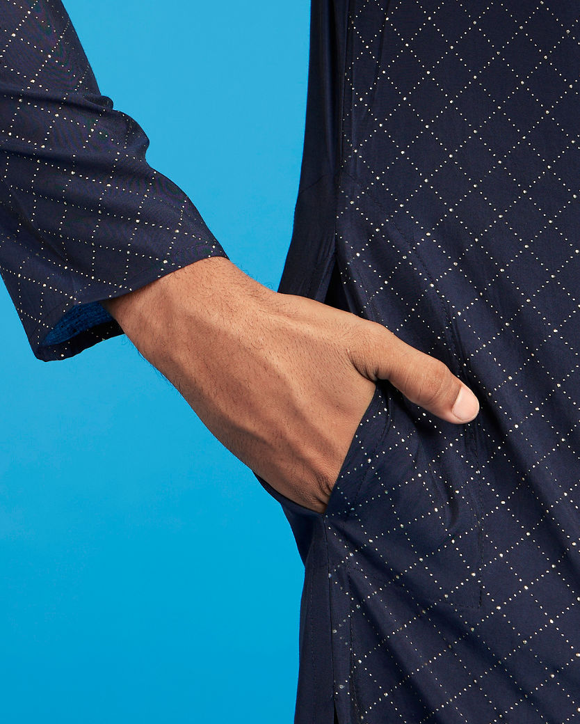 Diwas Men Diwas Elegance Dark Blue Kurta