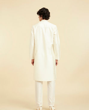 Diwas Men Elegant Cream Art Silk Kurta