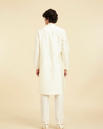 Diwas Men Elegant Cream Art Silk Kurta