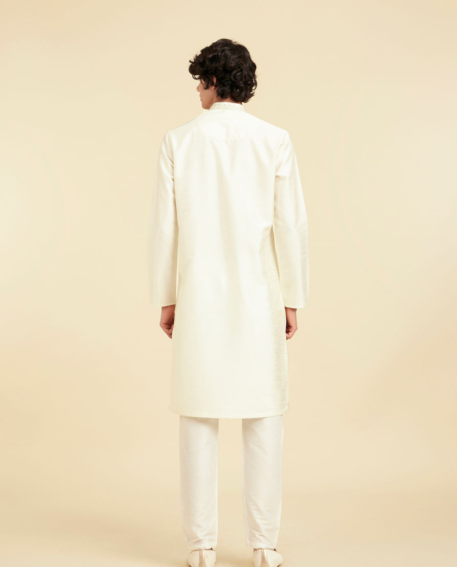 Diwas Men Elegant Cream Art Silk Kurta