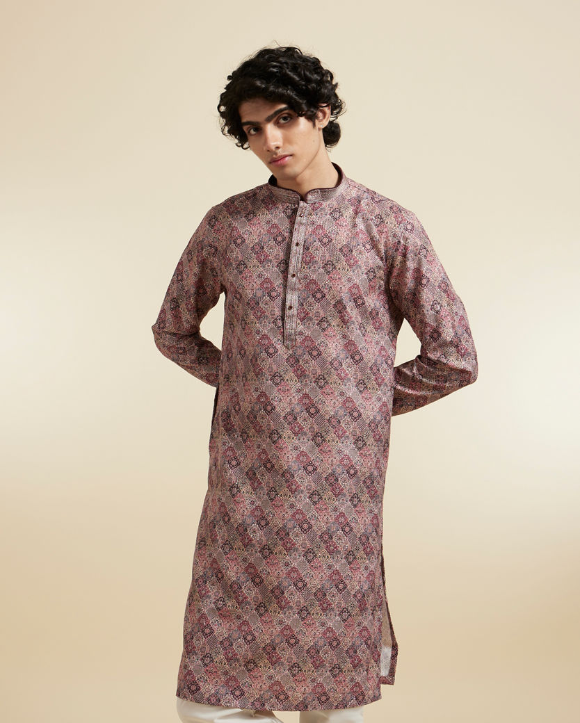 Diwas Men Elegant Brown Cotton Kurta