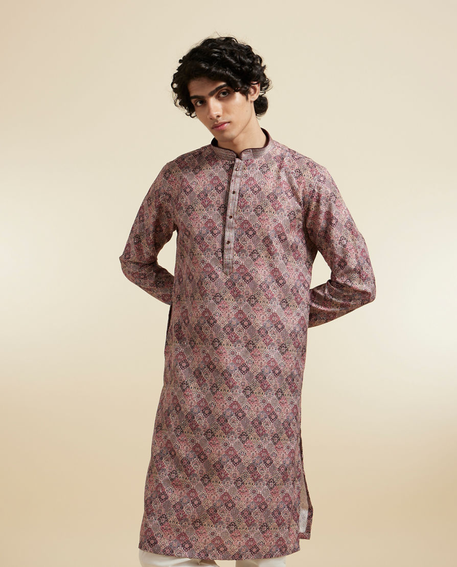 Diwas Men Elegant Brown Cotton Kurta
