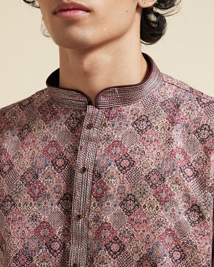 Diwas Men Elegant Brown Cotton Kurta