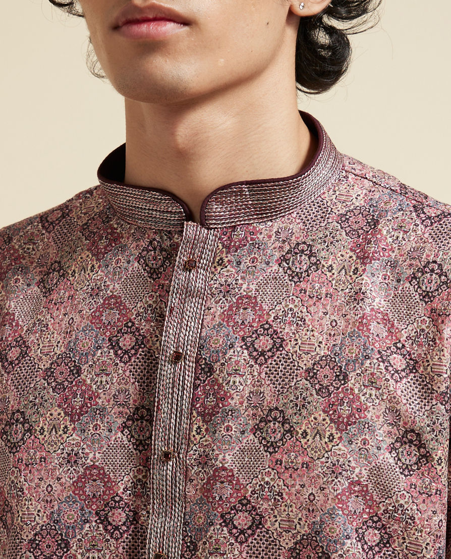 Diwas Men Elegant Brown Cotton Kurta