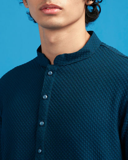 Diwas Men Teal Blue Elegance Kurta