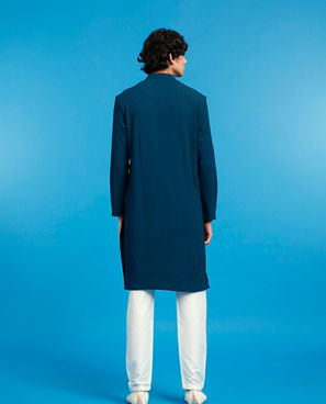 Diwas Men Teal Blue Elegance Kurta