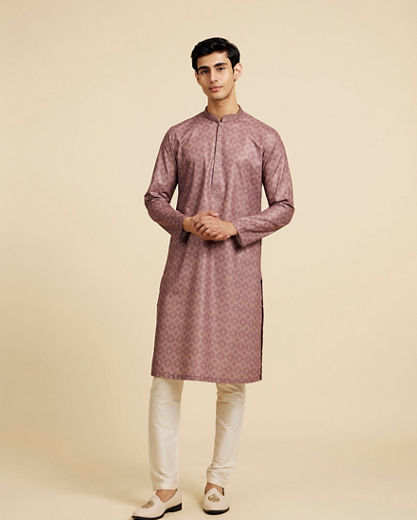Diwas Men Mocha Brown Jaal Printed Kurta
