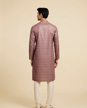 Diwas Men Mocha Brown Jaal Printed Kurta