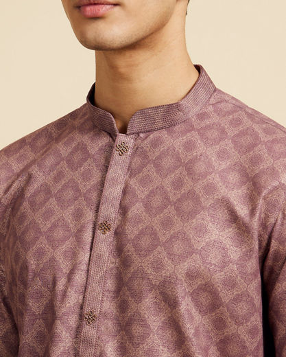 Diwas Men Mocha Brown Jaal Printed Kurta