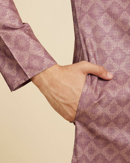 Diwas Men Mocha Brown Jaal Printed Kurta